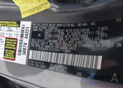 2012 Toyota Sienna Le 7 Passenger из США, поврежденный, VIN 5TDJK3DC1CS035944